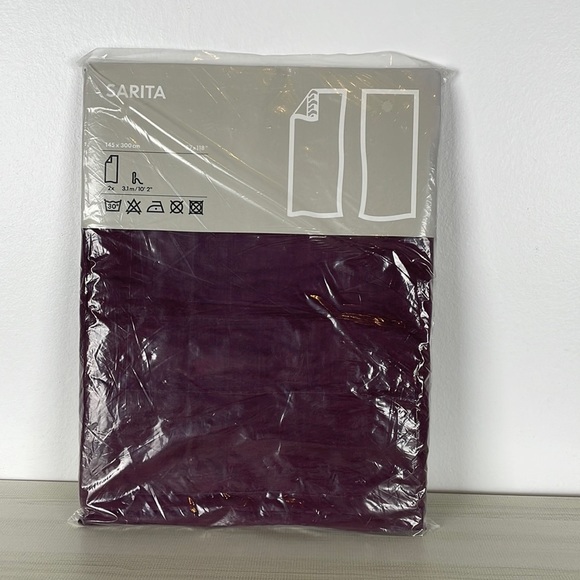 Ikea Sarita maroon pair of sheer panels size 57x118 - Picture 1 of 5